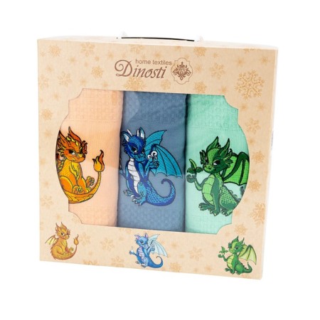 A set of waffle towels “Fire, air, water, earth”, size 33x60 cm, 3 pcs-1