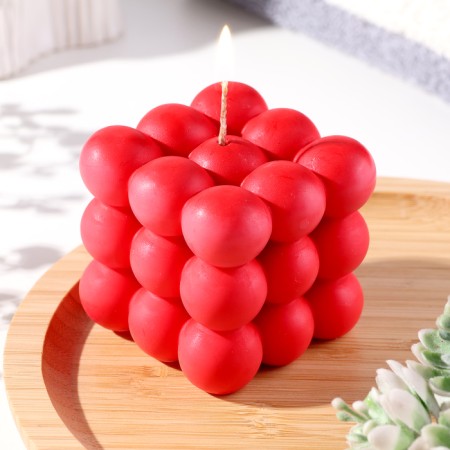 Figure candle "Babb cube", 6 cm, red