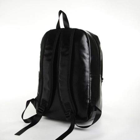 City backpack on a zipper, black color-3