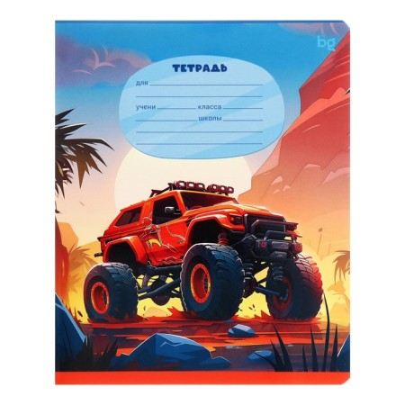 Notebook of 12 sheets in a large cage OFF-ROD, cover coated cardboard, selective varnish, mix-4