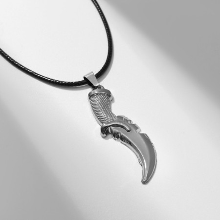 Piece of men's "knife", color black silver on a black lace, 45 cm-1