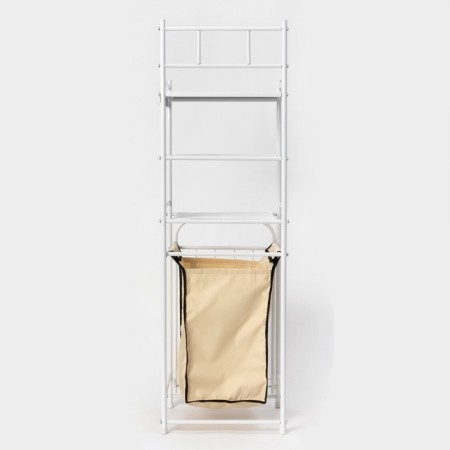 Rabberry with a 3-tier linen basket, 38 × 35 × 125 cm, white color-3