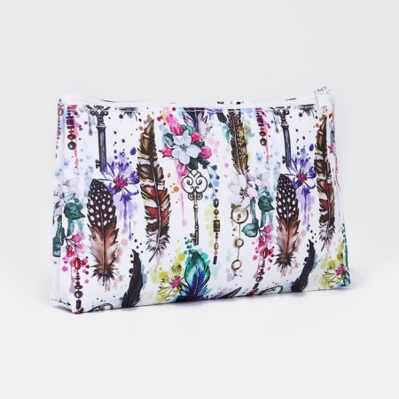 Cosmetic bag with lightning, white/multi -colored color
