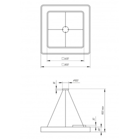 LED LED GEOMETRIA Quadro 70W 4000K 4200LM IP40 800x800x80 mm-2