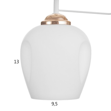 Bra "Miley" 1x60W E27 white, gold 21x12x26.5cm-4