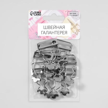 Basement for overalls, 25 mm, 10 pcs, silver color-4