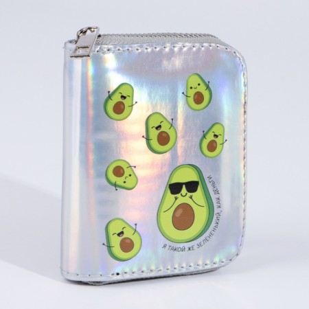 Wallet with a holographic effect "Avocado", 12.5x9x2 cm-1