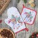 Set of kitchen. "Dragon and unicorn": mittens 20x28 cm, severity 17x17 cm, 35% HL, 65% PE, VATI