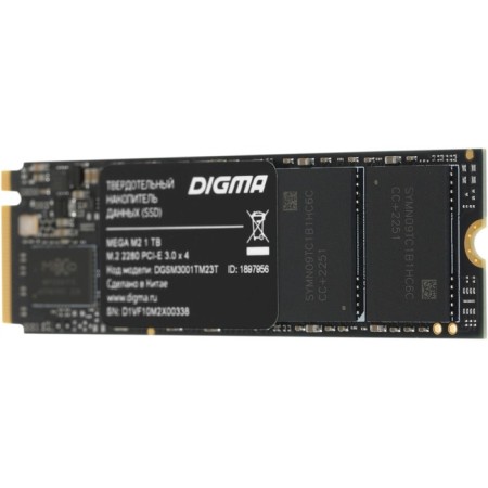 SSD Digma PCIE 3.0 X4 1TB DGSM3001TM23T MEGA M2 M2 2280-3
