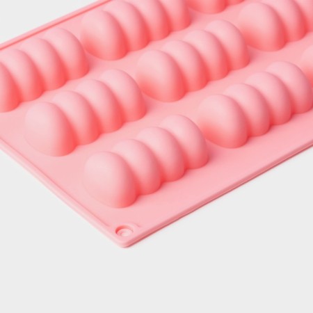 The form for baking the share "Sweets. Babble ", silicone, 12 cells, 28 × 16 × 2 cm, pink color-3