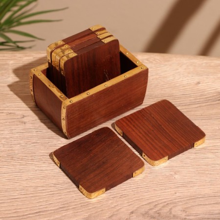 Hot stands (set 6 pcs) 10x6.5x7 cm, wooden wood