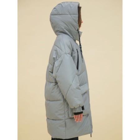 Coat for girls, height 110 cm, gray color-12