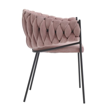 Lind chair, 600 × 530 × 770 mm, velor, pink color-4