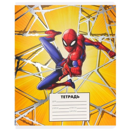 Notebook in a line of 24 sheets, 5 types of mix, embossing, cover Cover Cardboard, Spider-Man, Spider-10