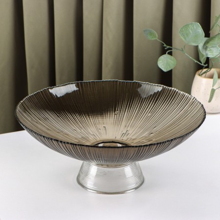 Fruit glass vase "Fireworks", 3.7 l, 33 × 13.5 cm, color gray color