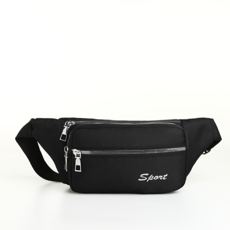 Lightning waist bag, 2 outer pockets, black color-2