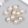 A button plastic for creativity "Pearl in the Golden Square" 1.9x1.9x1.1 cm