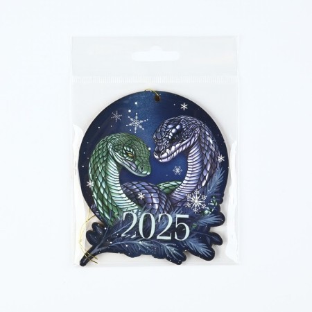 New Year's luminous in the dark, wood pendant, mix-3
