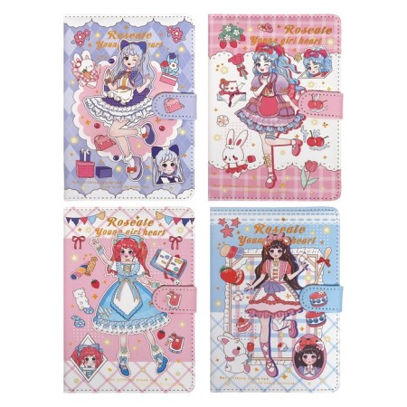 Gift notebook, a6+ 132 sheets, color block, with a stream on a magnet, PVC cover, "anime", mix