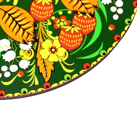 Board cutting and serving round kitchen "Khokhlomskaya painting", 25.5 cm-3