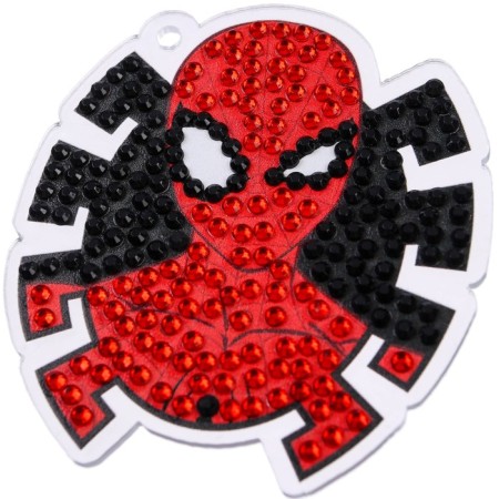Diamond mosaic on the key fob, 6.5x6.3 cm, Spider-Man-4