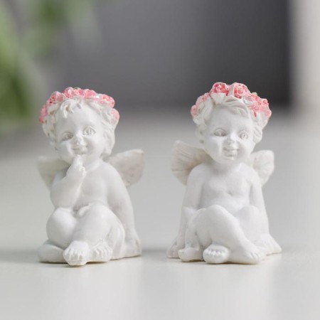 Souvenir Polystone "Angel in a wreath of roses" MIX 2.9x2x1.6 cm