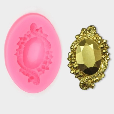 Mold "Gemstones", silicone, 6 × 4.3 cm, color mix