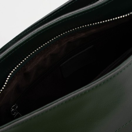Luggage bag on lightning, 2 outer pockets, long belt, green color-3