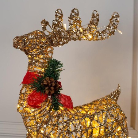 LED figure "Deer golden" 35 × 60 × 10 cm, metal, 220 V, flicker, glow warm white-4