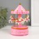 Musical mechanical souvenir "Carousel 4 horses" pink 9.6x9.6x15.5 cm