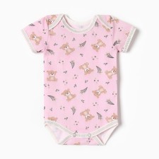 Боди Bloom Baby Мишки с кор. рукавом, р. 74 см, розовый