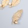 Decor for creativity Metal, plastic "Leaf with pearls and rhinestones" gold 5.5x2.2 cm