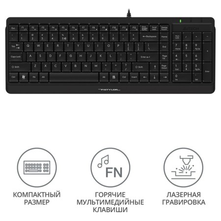 Keyboard A4Tech FSTYLER FK15 Black USB (FK15 Black)-1