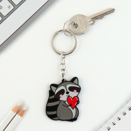 Acrylic key -keychain "Raccoon", 3.5 x 10 cm-4