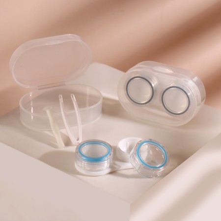 Set for contact lenses, in case, 3 objects, transparent color/mix-1