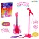 Musical guitar, sound, light, pink color