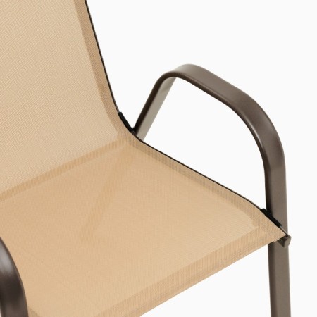 Set of garden furniture: table + 2 stools, beige, textile-6
