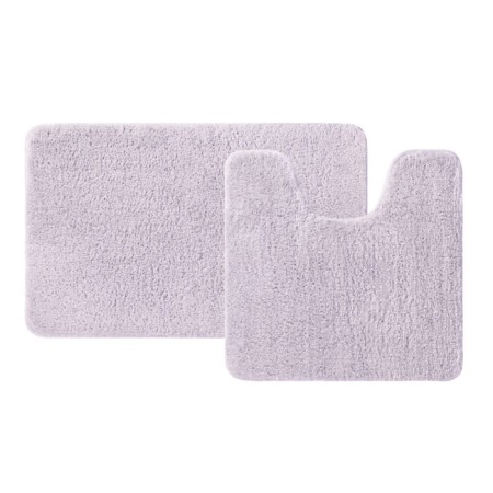 A set of mats for the bathroom IDDIS, 50x80 cm, 50x50 cm, microfiber, pink color