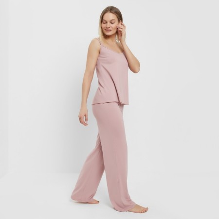 Female pajamas (T -shirt, pants) Powder color, size 48-3