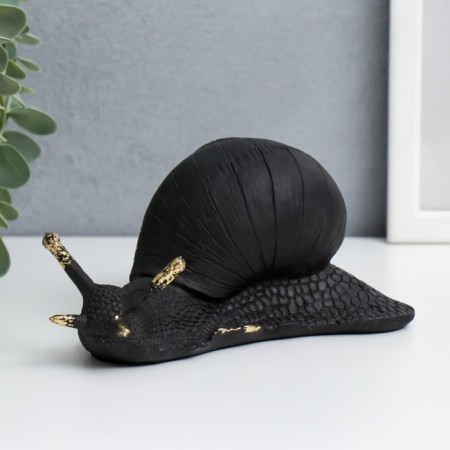 Souvenir Polystone "Black Snail" Golden Patina 8x11x16 cm
