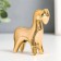Souvenir Ceramics "A Horse with a Lowed Head" Gold 2.5x6.5x7 cm