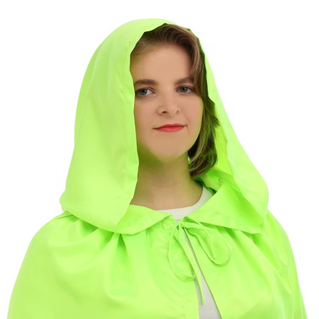 Carnival cloak adult, atlas, color light green length 120cm-1