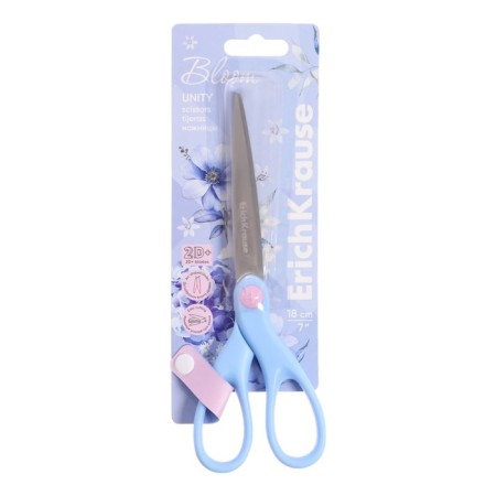 Scissors 18 cm Erichkrause Unity "Pastel Bloom" Blister, mix-5