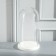 Glass dome -slosh on a wooden stand "Vincent - 1", 30x15 cm, white