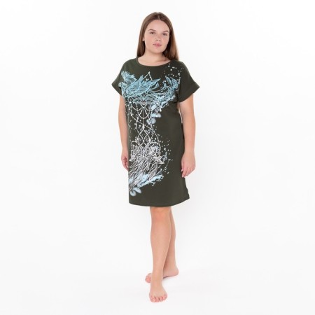 Homemade dress, olive color, size 56-1