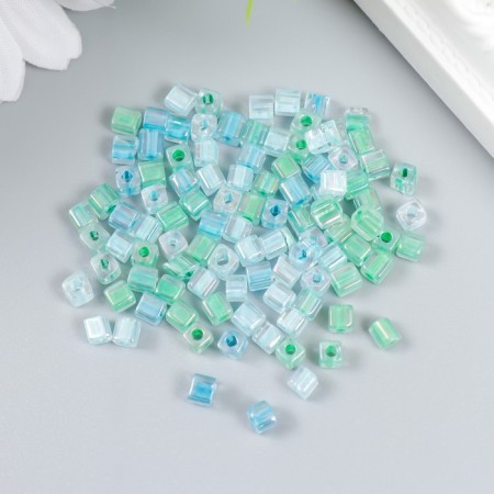 Glass glass 6/0 "cube. Translucent. Direct-blue" 10 g