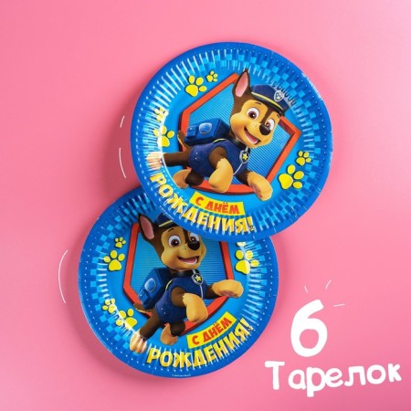 A set of paper utensils, on 6 people "Happy Birthday!", Puppy Patrol-3