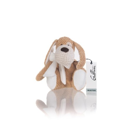 Soft toy Gulliver dog with a bow, beige color, 30 cm-8
