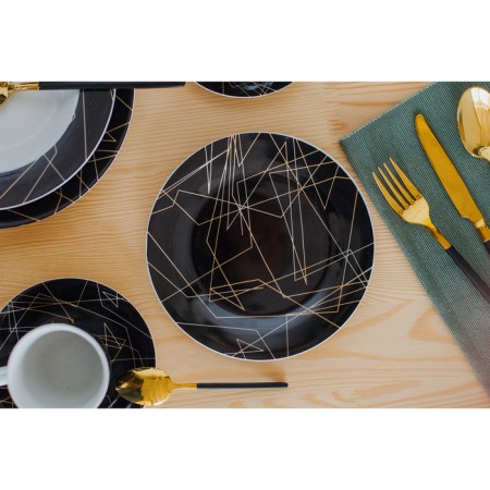 Board ceramic dining share "Cassiopeia", D = 24 cm, black color-5