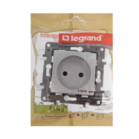 LEGRAND ETIKA 1-m, b/s outlet, with curtains, screw terminals, 16A, 250 V, aluminum-2